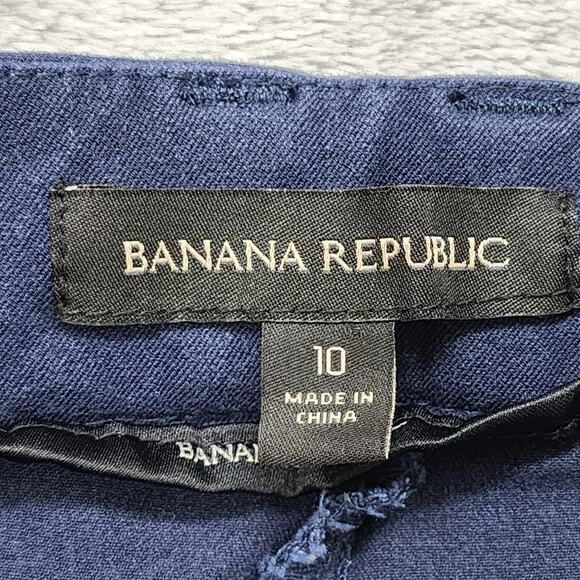 Banana Republic Pants Womens 10 Blue Mid Rise Straight Crop Capri Chino Stretch - Picture 5 of 12